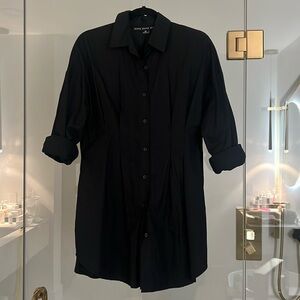 Women's Long-Sleeve Poplin Shirt Dress